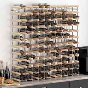 Stojalo za vino za 120 steklenic trdna borovina