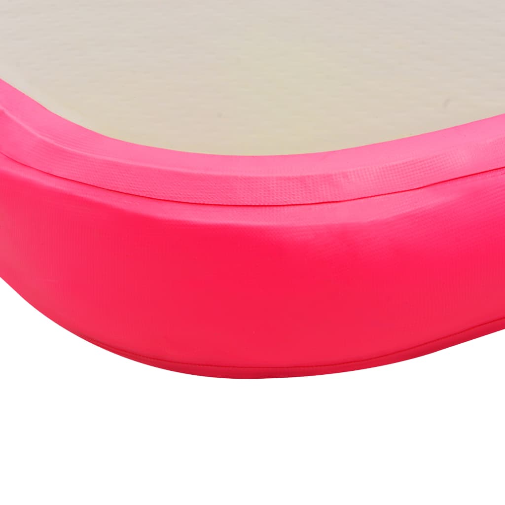 Rózsaszín PVC felfújható tornaszőnyeg pumpával 300x100x10 cm 
