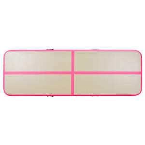 Nafukovací cvičební podložka s pumpou 300x100x10 cm PVC růžová - obrázek 7