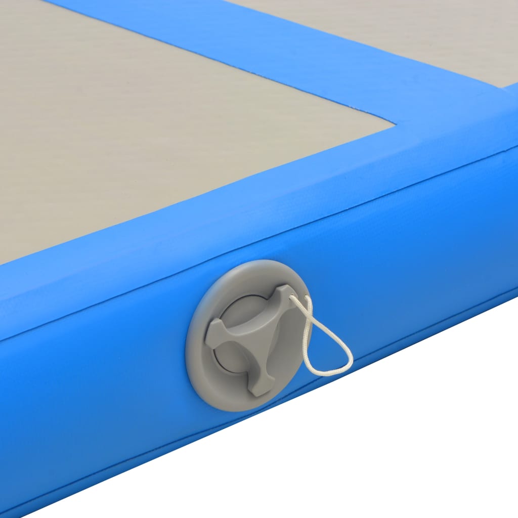 Kék PVC felfújható tornaszőnyeg pumpával 300 x 100 x 10 cm 
