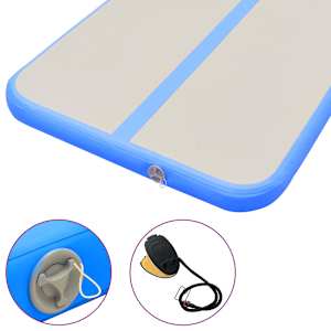 Nafukovací cvičební podložka s pumpou 300x100x10 cm PVC modrá - obrázek 8