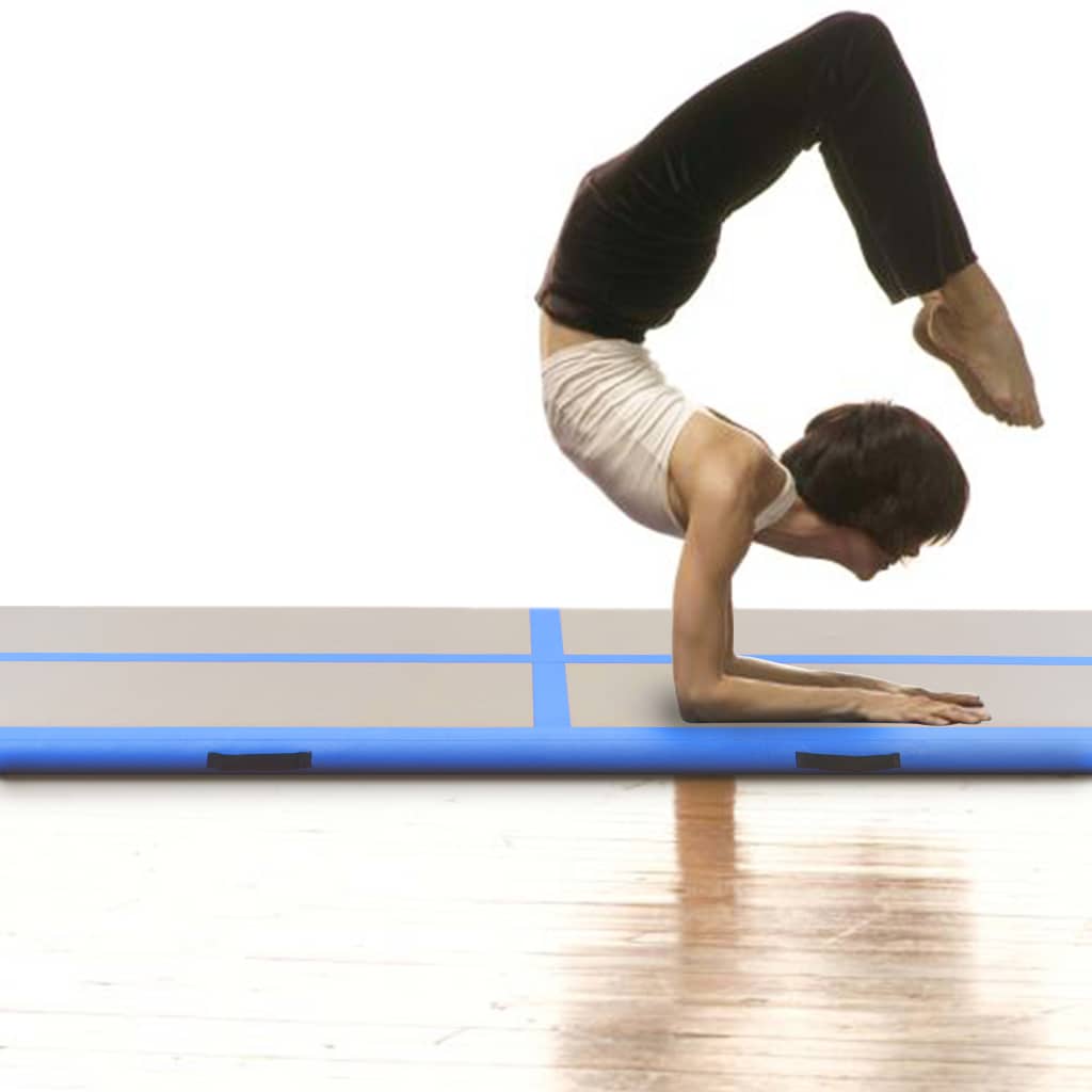 

vidaXL Gymnastiekmat met pomp opblaasbaar 400x100x10 cm PVC blauw