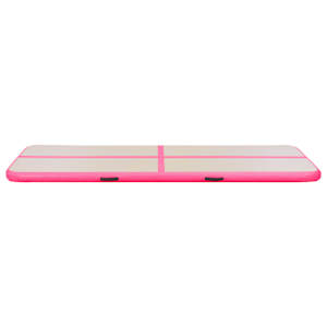 Nafukovací cvičební podložka s pumpou 600x100x10 cm PVC růžová - obrázek 5