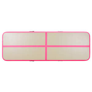 Nafukovací cvičební podložka s pumpou 600x100x10 cm PVC růžová - obrázek 7