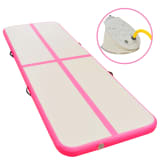 vidaXL Oppblåsbar gymnastikkmatte med pumpe 700x100x10 cm PVC rosa