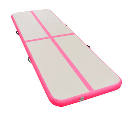 vidaXL Tapis gonflable de gymnastique avec pompe 700x100x10cm PVC Rose