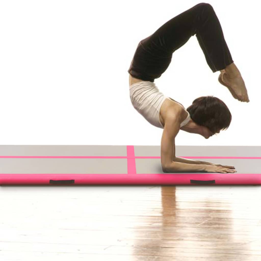 Thumbnail - vidaXL Aufblasbare Gymnastikmatte mit Pumpe 800×100×10 cm PVC Rosa