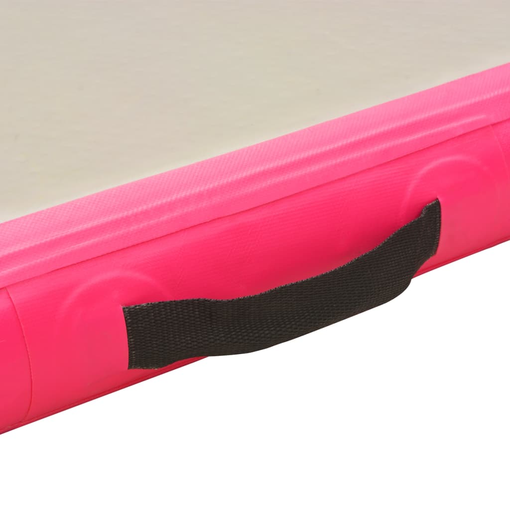 Rózsaszín PVC felfújható tornaszőnyeg pumpával 800x100x10 cm 
