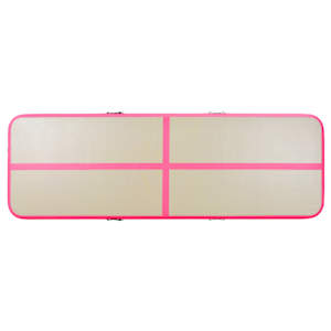 Nafukovací cvičební podložka s pumpou 800x100x10 cm PVC růžová - obrázek 7