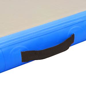 Nafukovací cvičební podložka s pumpou 800x100x10 cm PVC modrá - obrázek 10