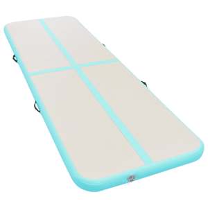 Nafukovací cvičební podložka s pumpou 800x100x10 cm PVC zelená - obrázek 2