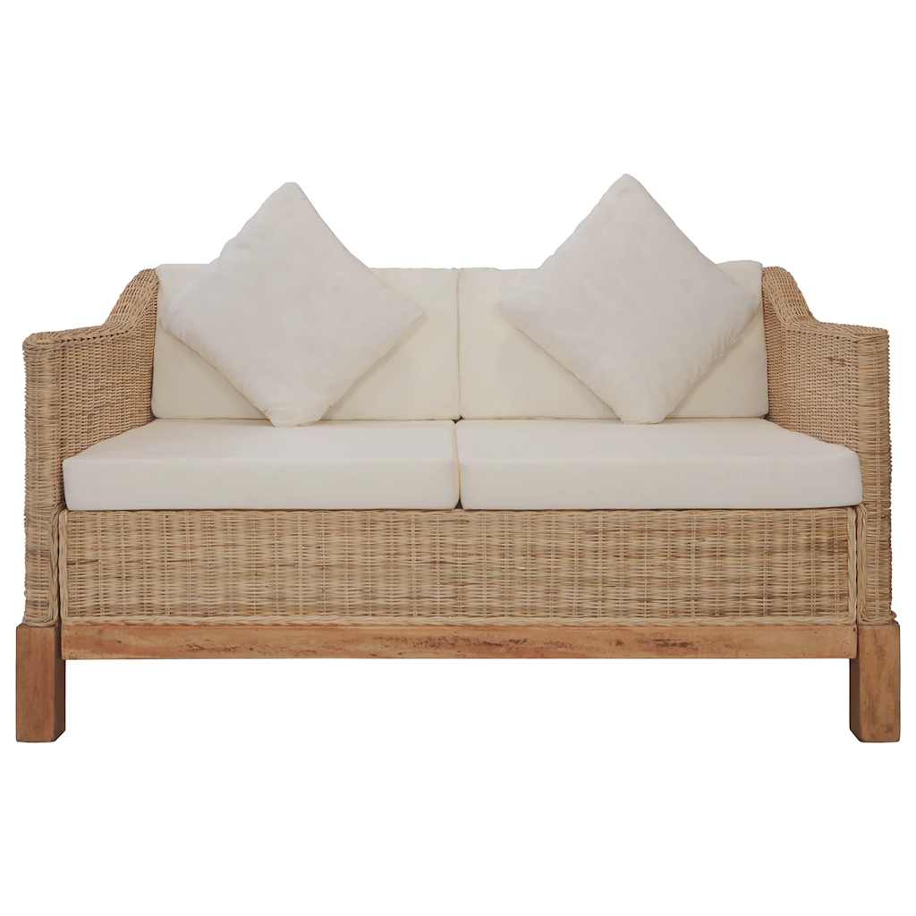 Thumbnail - vidaXL 2-Sitzer-Sofa mit Kissen Natürliches Rattan