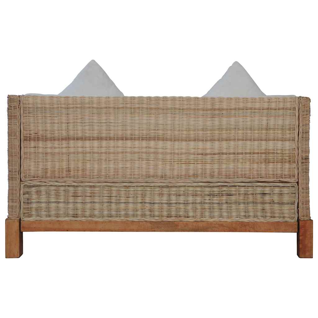 Thumbnail - vidaXL 2-Sitzer-Sofa mit Kissen Natürliches Rattan