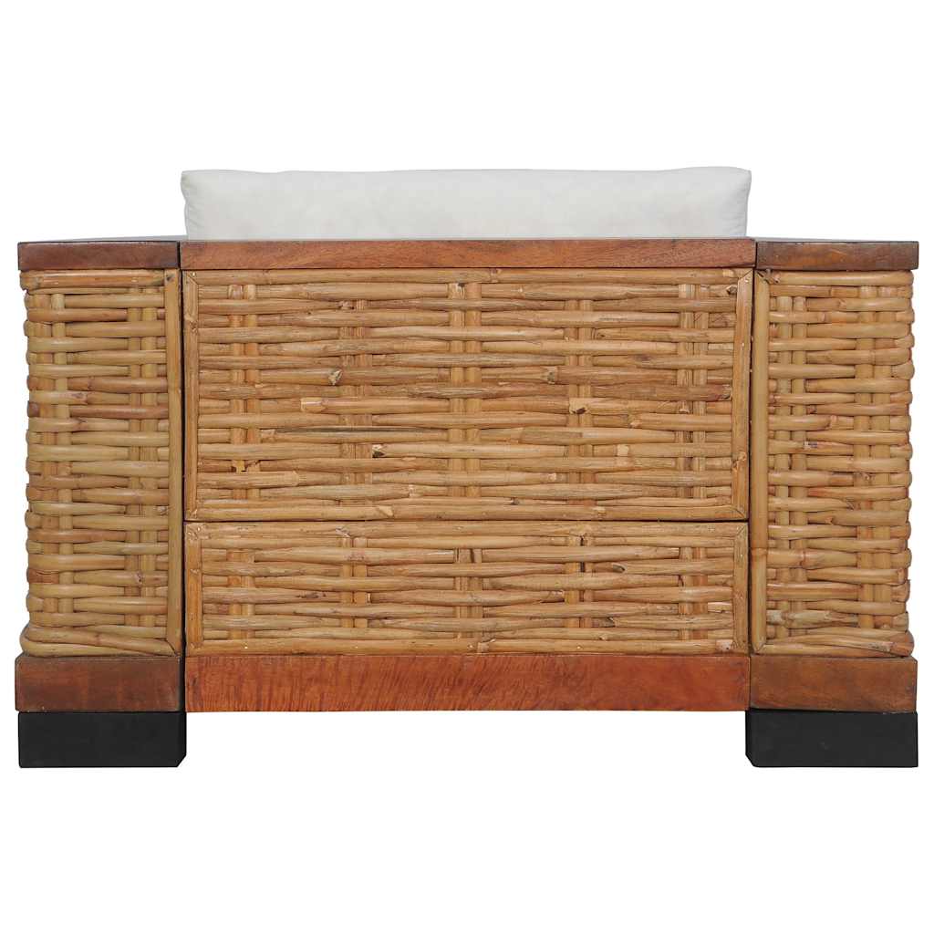 Thumbnail - vidaXL Sessel mit Kissen Braun Natur Rattan