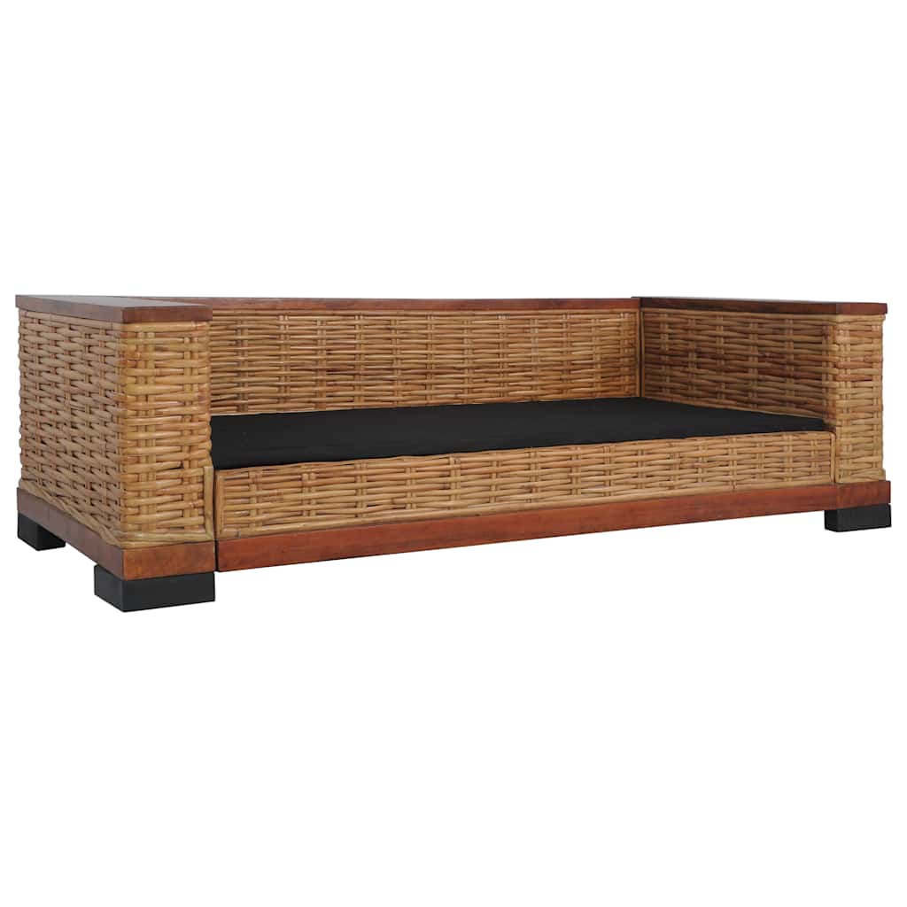 Thumbnail - vidaXL 3-Sitzer-Sofa mit Kissen Braun Natürliches Rattan