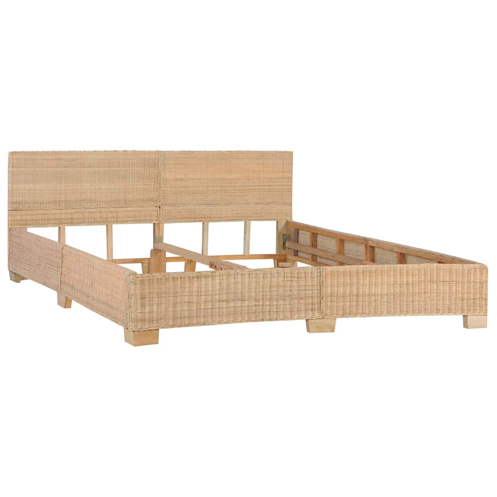 vidaXL Bedframe handgeweven echt rattan 180x200 cm afbeelding