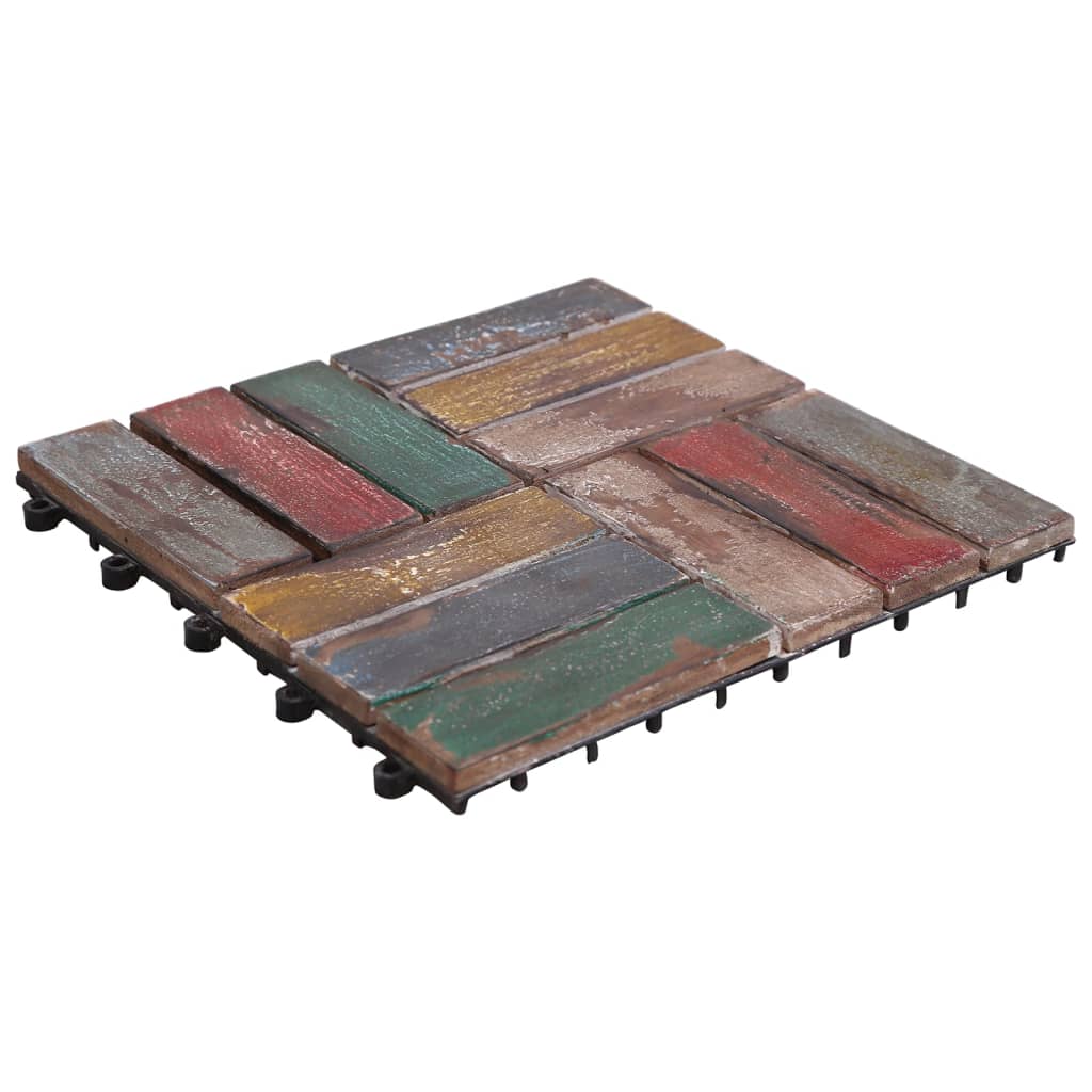 

vidaXL Terrastegels 11 st 30x30 cm massief gerecycled hout