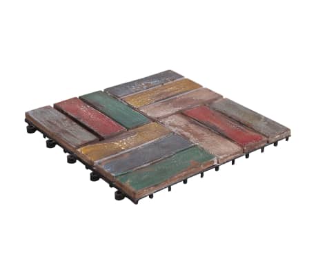 vidaXL Decking Tiles 11 pcs 30x30 cm Solid Reclaimed Wood