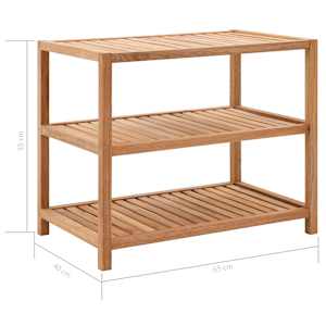 Koupelnový regál masivní ořechové dřevo 64 x 40 x 55 cm - obrázek 7