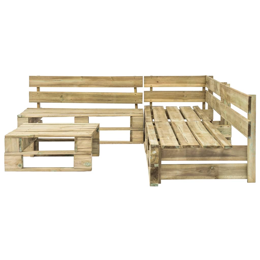 vidaXL 4 Piece Garden Pallets Lounge Set Wood