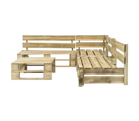 vidaXL Set de muebles de palets para jardín 4 piezas madera