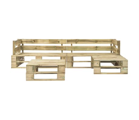 vidaXL Sodo baldų komplektas iš palečių, 4 dalių, mediena