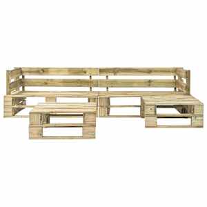 vidaXL Sodo baldų komplektas i&scaron; palečių, 4 dalių, mediena