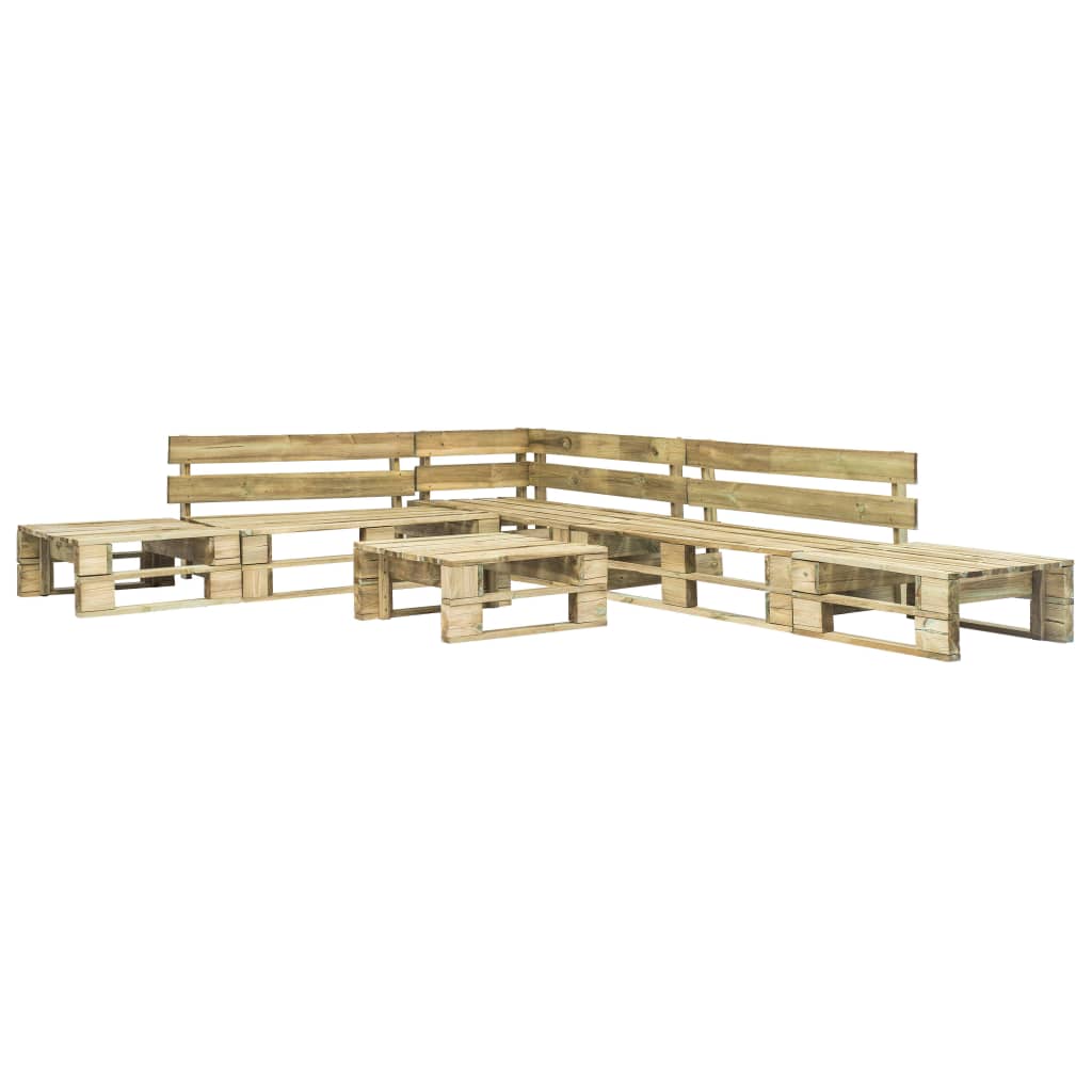 Salon de jardin palette 6 pcs bois