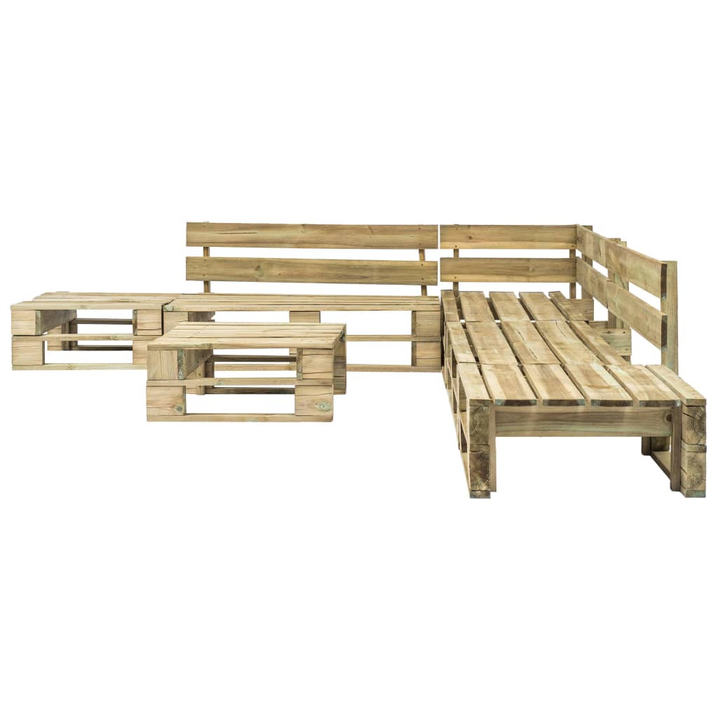 vidaXL 6 Piece Garden Pallets Lounge Set Wood