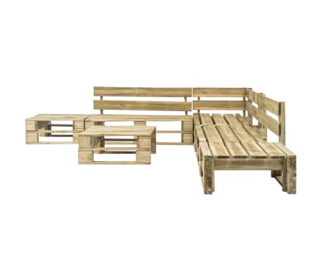 vidaXL Set de muebles de palets para jardín 6 piezas madera