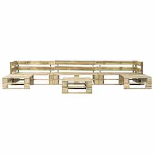 vidaXL Sodo baldų komplektas i&scaron; palečių, 6 dalių, mediena