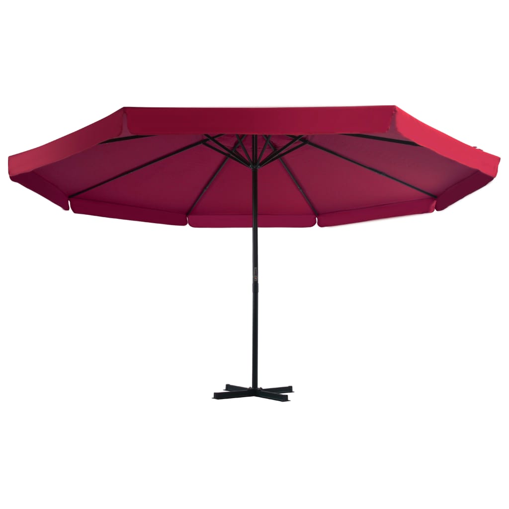 vidaXL Utendørs parasoll med bærbar base rød