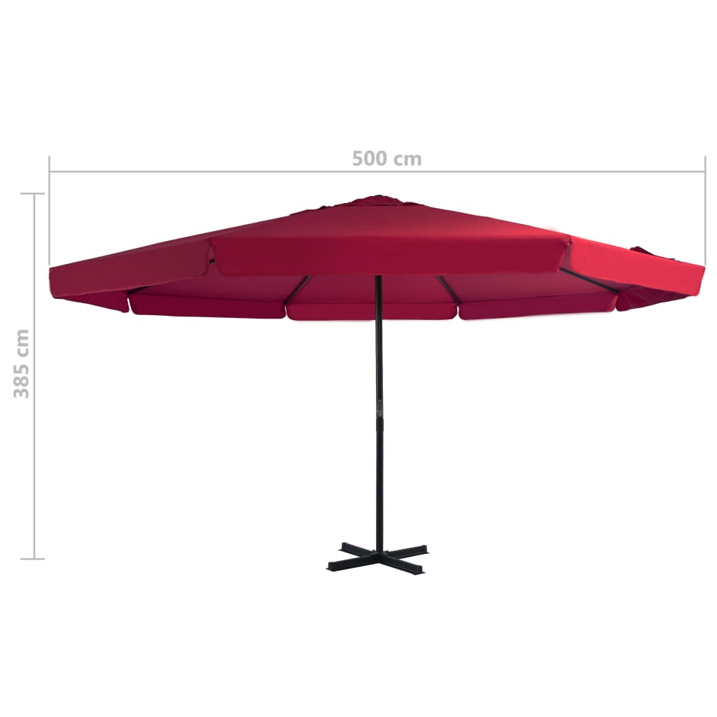piros kültéri napernyő hordozható talppal