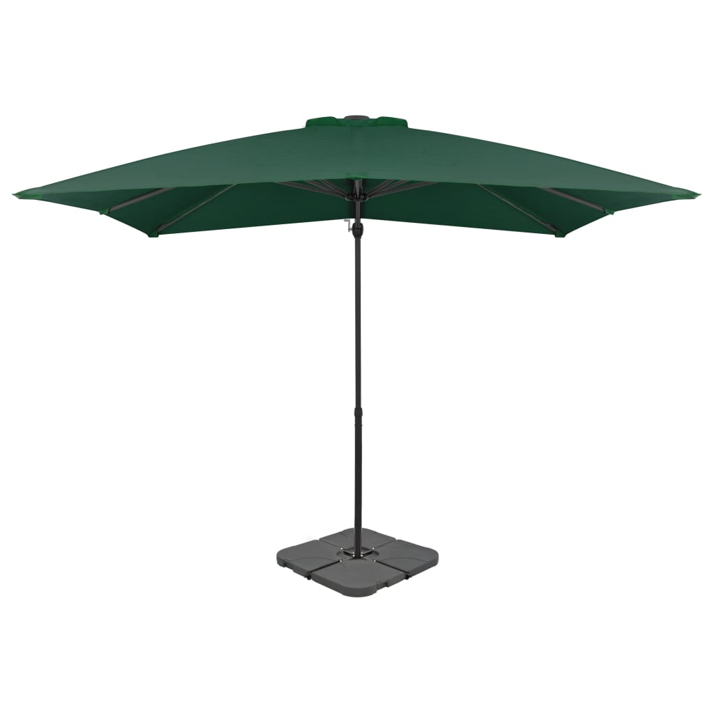 vidaXL Umbrelă de soare de grădină, bază portabilă, verde