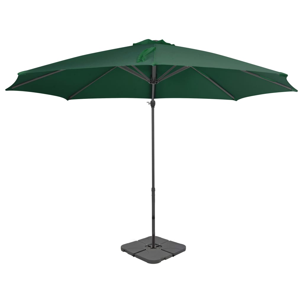 vidaXL Umbrelă de soare de grădină, bază portabilă, verde