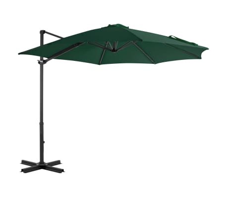 vidaXL Sodo skėtis nuo saulės su nešiojamu pagrindu, žalios spalvos