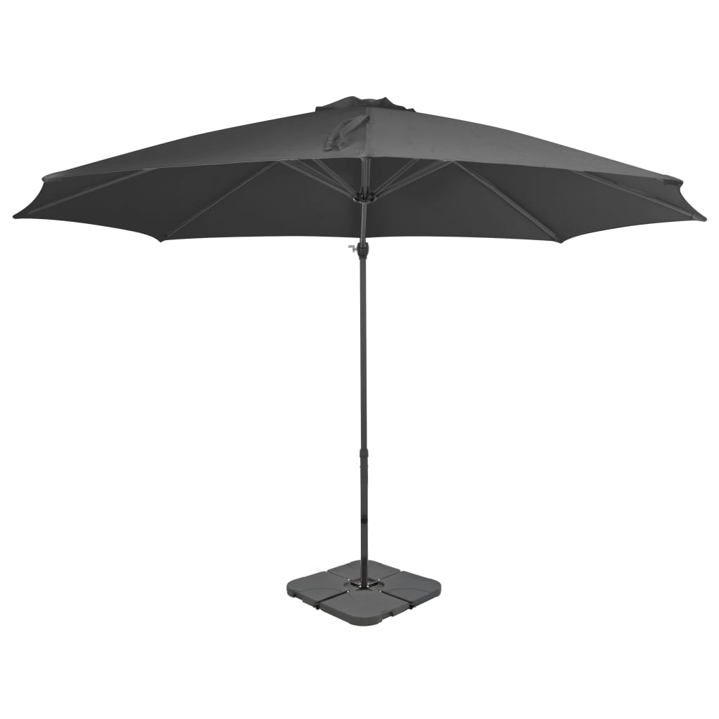 Parasol ogrodowy 3m, antracytowy, aluminiowa rama, stalowa podstawa