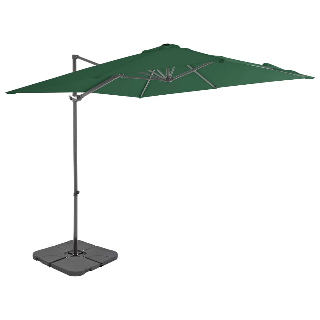 vidaXL Umbrelă de exterior cu bază portabilă, verde vidaXL