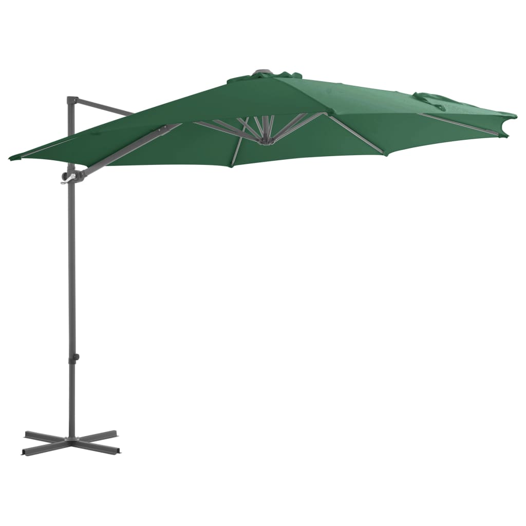 vidaXL Umbrelă de exterior cu bază portabilă, verde baza