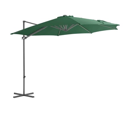 vidaXL Sodo skėtis nuo saulės su nešiojamu pagrindu, žalios spalvos