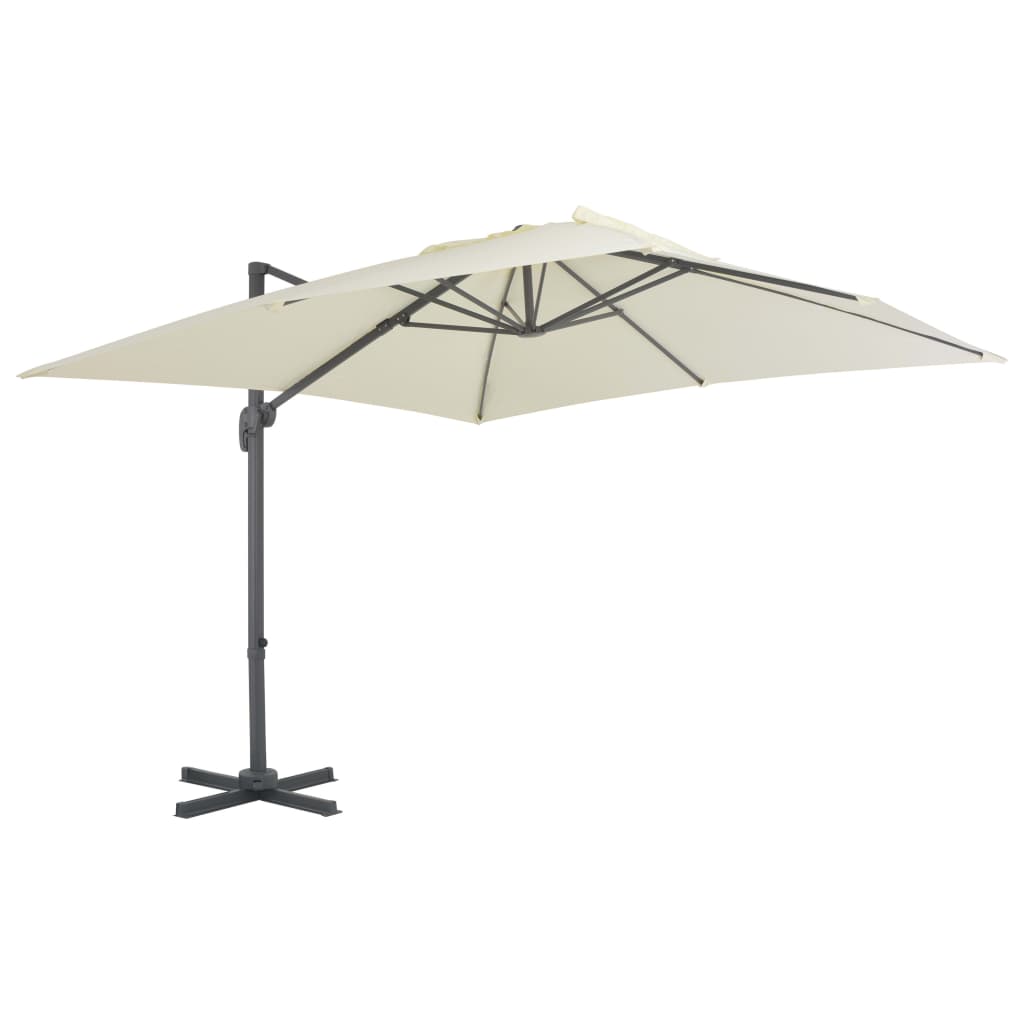vidaXL Parasol met draagbare voet zandkleurig afbeelding