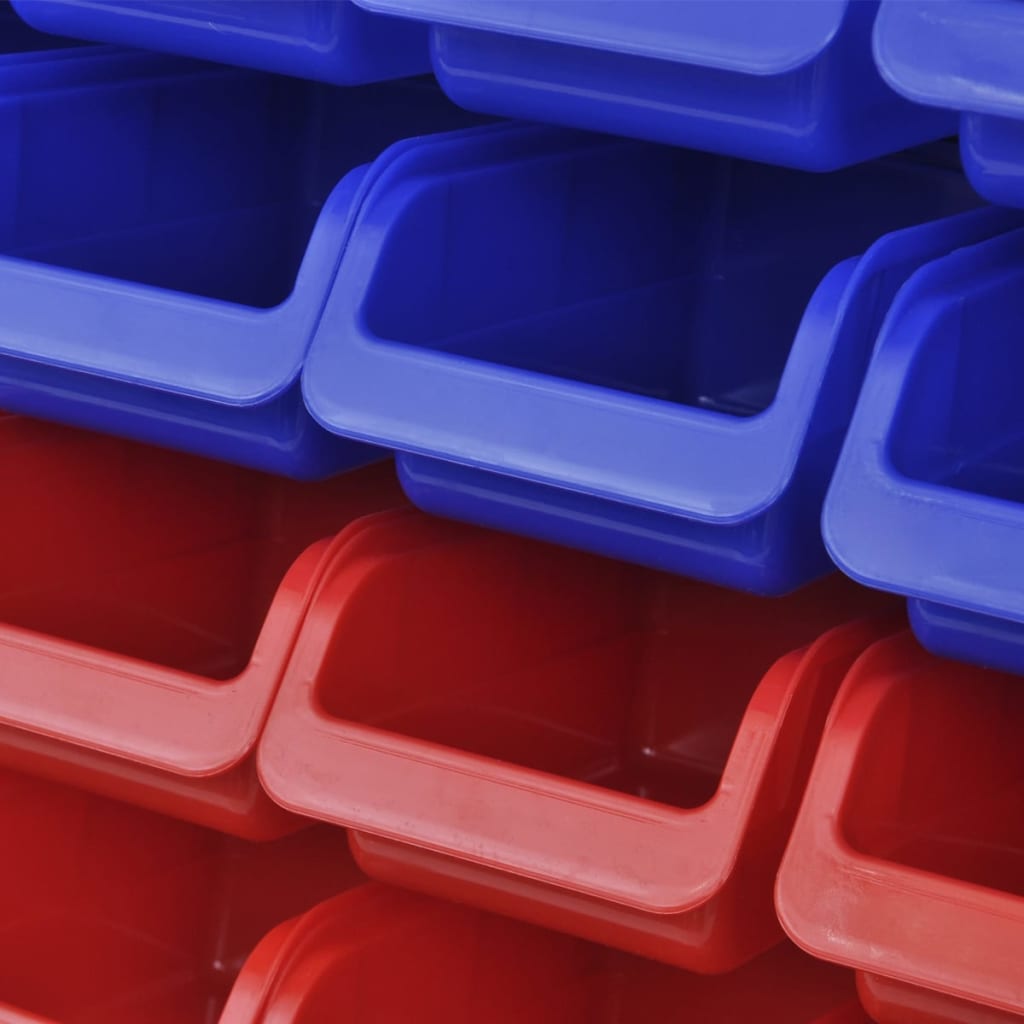 2 Įrankių Sienelės su Plastikinėmis Dėžutėmis, Mėlyna ir Raudona | Stepinfit