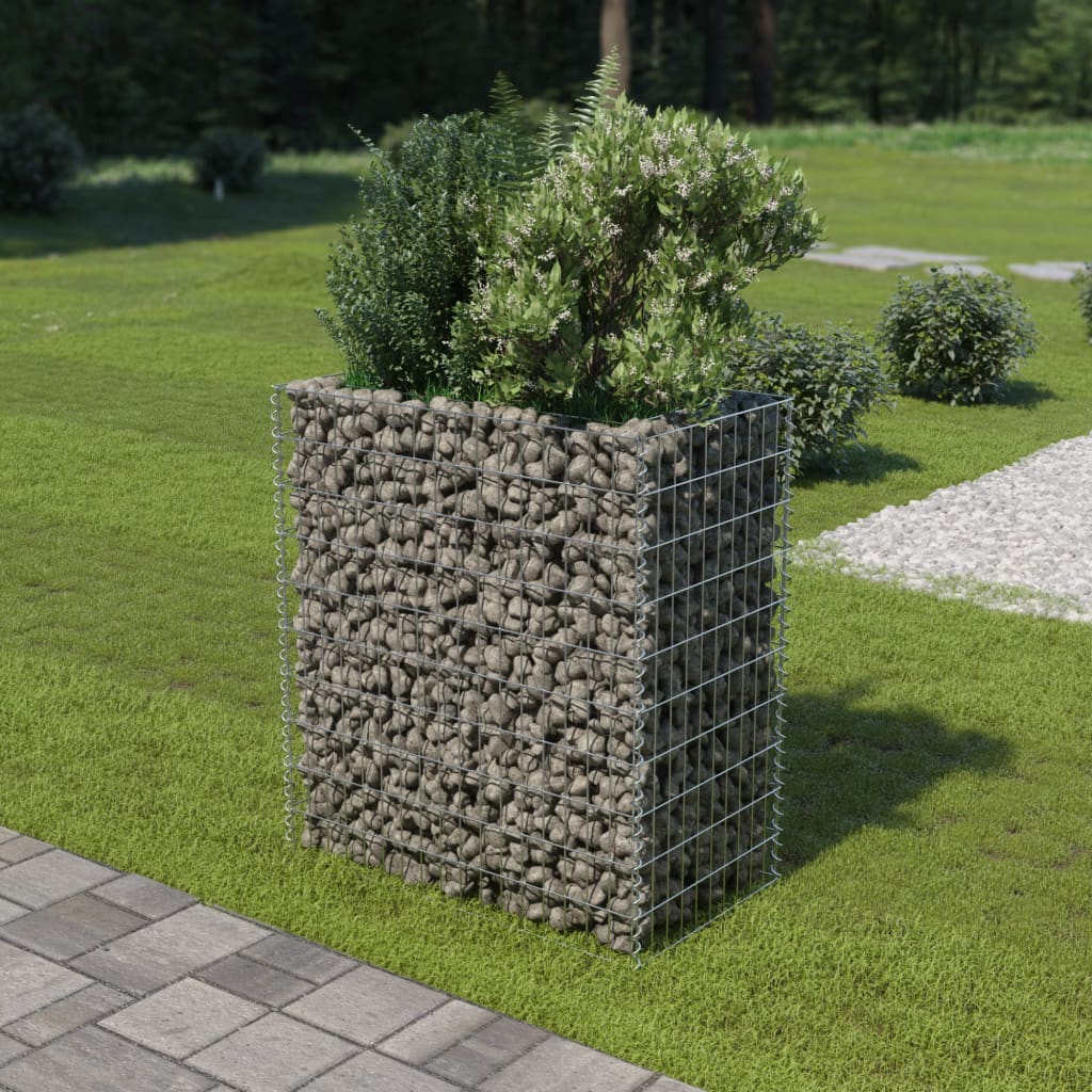 Photos - Flower Pot VidaXL Gabion Raised Bed Galvanised Steel 90x50x100 cm 