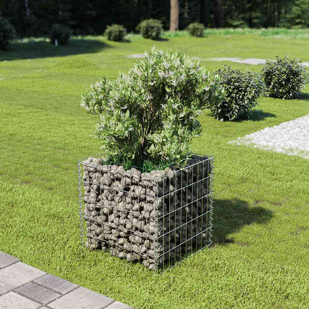 vidaXL Strat înălțat gabion, 50 x 50 x 50 cm, oțel galvanizat