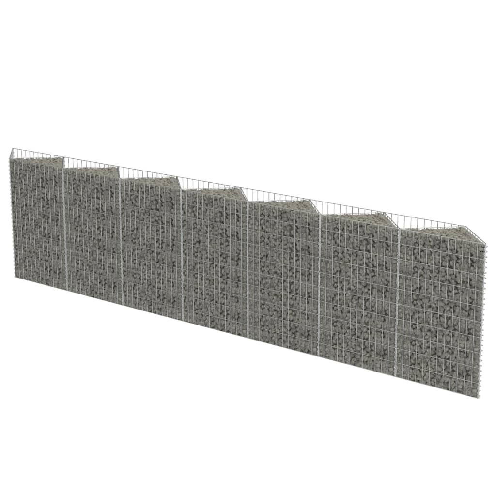 

vidaXL Gabion Wall Galvanized Steel 177.2"x11.8"x39.4"