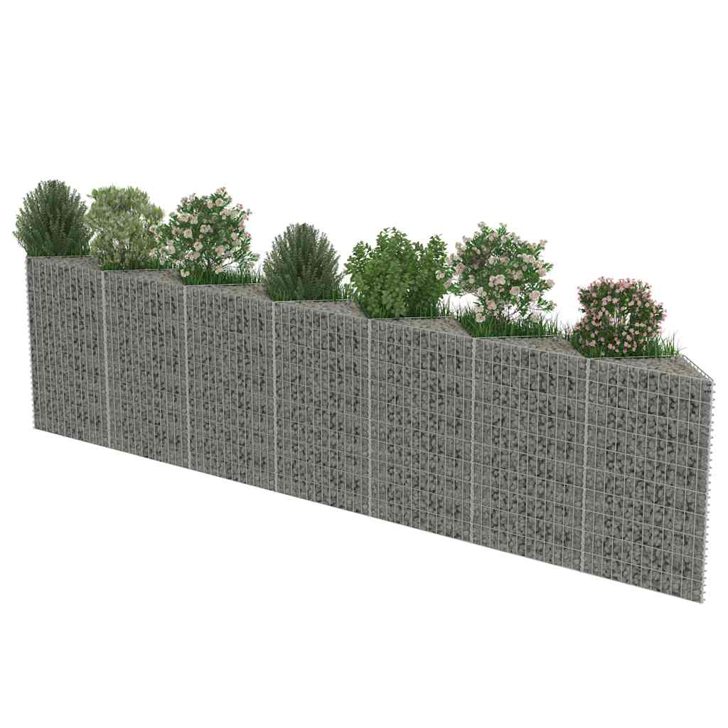 Gabion Wall Stone Planter Fence Panels Outdoor Garden Galvanized Steel vidaXL - Picture 17 of 32