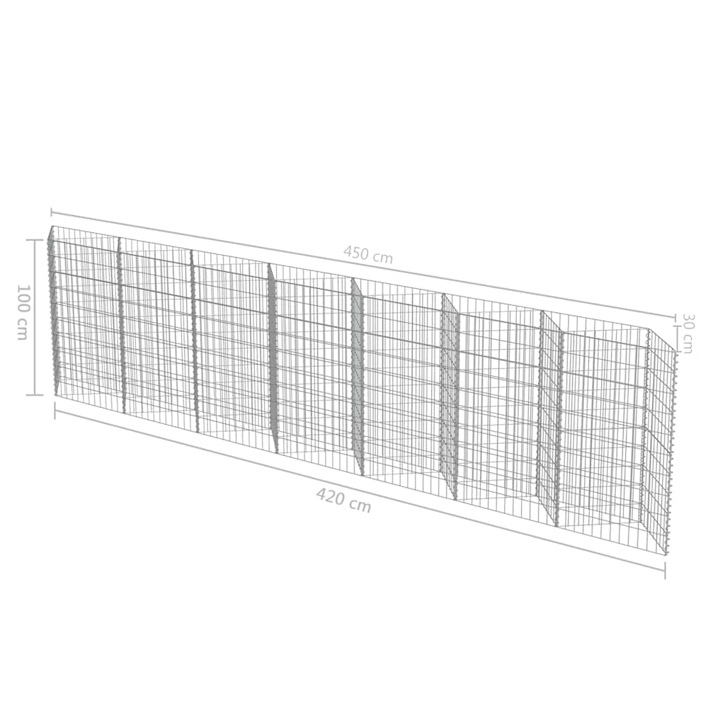 Gabion Wall Stone Planter Fence Panels Outdoor Garden Galvanized Steel vidaXL - Picture 14 of 32