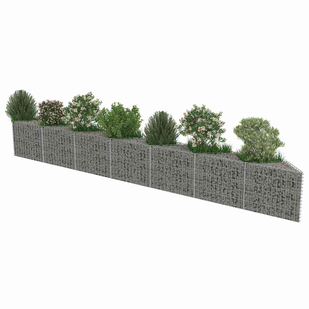 Gabion Wall Stone Planter Fence Panels Outdoor Garden Galvanized Steel vidaXL - Picture 10 of 32