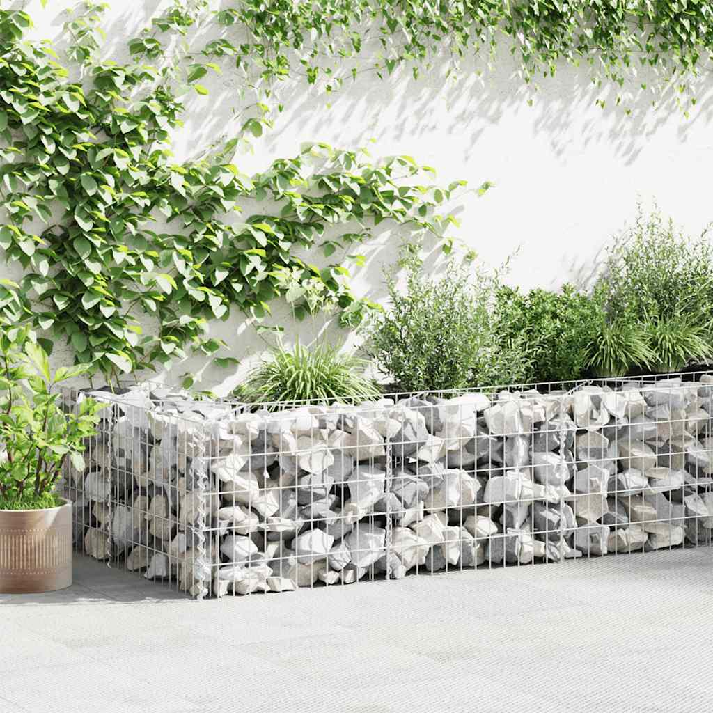 vidaXL Gabion Wall Galvanised Steel 450x30x50 cm