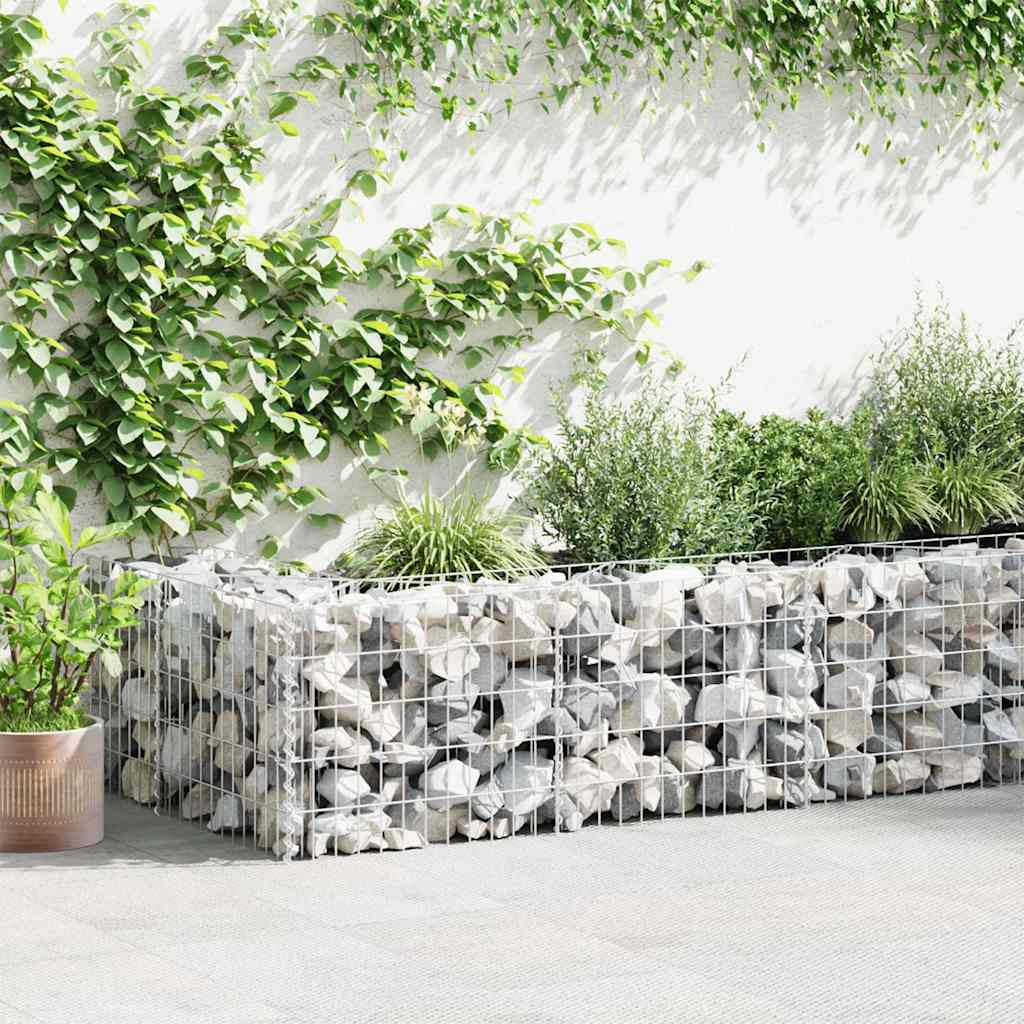 vidaXL Gabion perete, oțel galvanizat, 450 x 30 x 50 cm